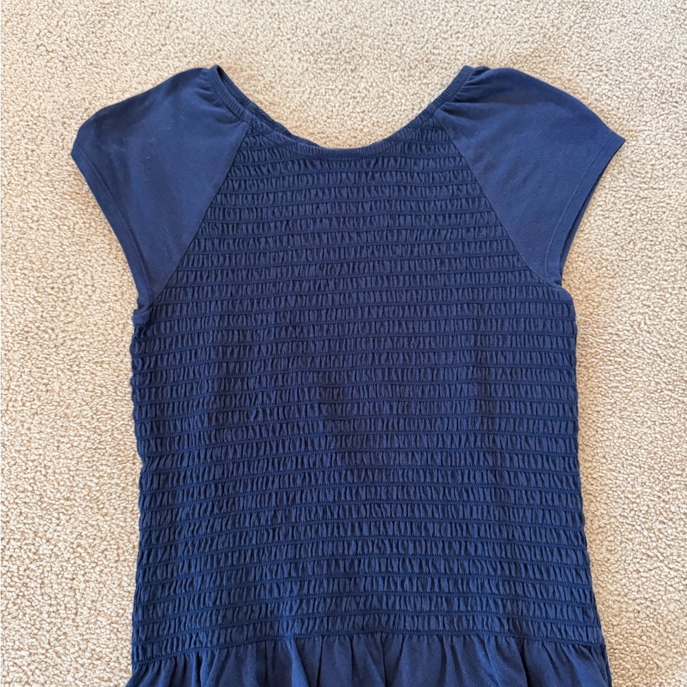 Girl’s Old Navy Navy Smocked Short Sleeve Top (14)